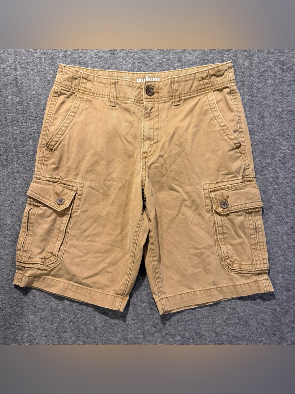 Urban Pipeline Cargo Shorts Mens 32 tan brown 11" long baggy Y2K Hits at Knee